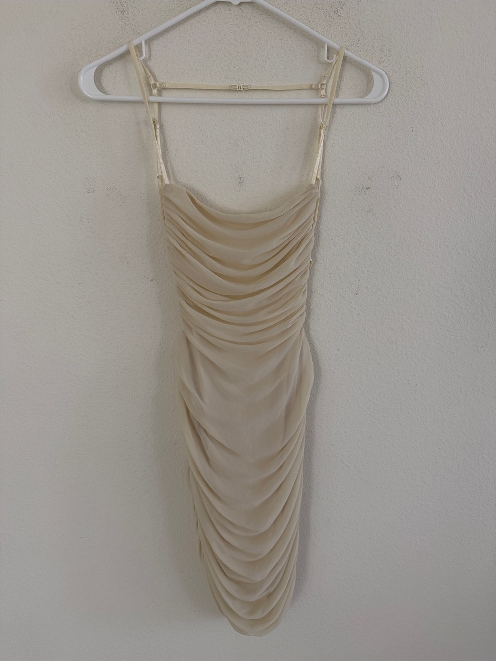 Tic Toc Ruched Mini Open Back Slip Cocktail Dress